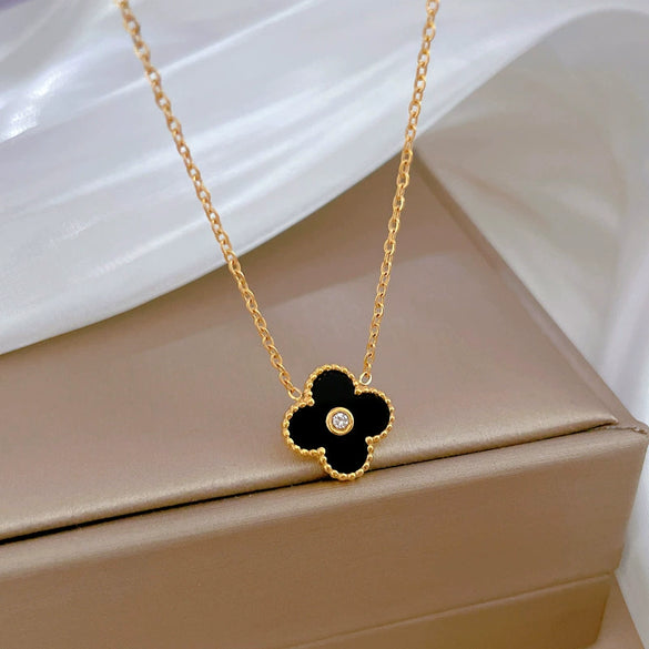 Titanium Steel Cold Necklace With Geometric Pattern Cartoon And Plant Flowers Style Electroplating Treatment Unisex