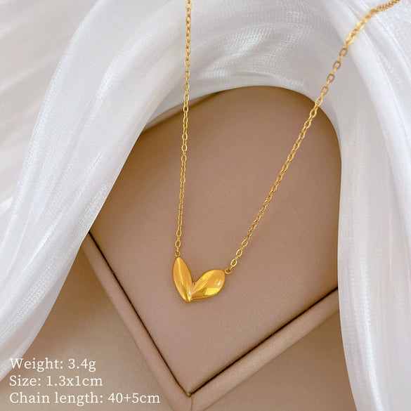 Titanium Steel Cold Necklace With Geometric Pattern Cartoon And Plant Flowers Style Electroplating Treatment Unisex