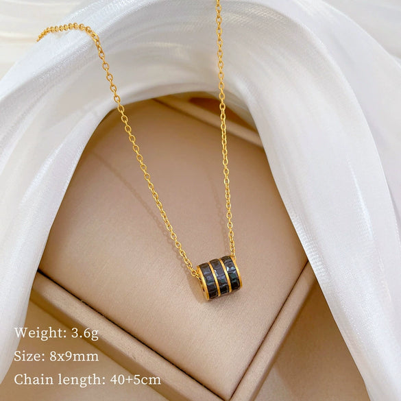 Titanium Steel Cold Necklace With Geometric Pattern Cartoon And Plant Flowers Style Electroplating Treatment Unisex