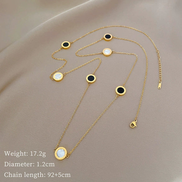 Titanium Steel Cold Necklace With Geometric Pattern Cartoon And Plant Flowers Style Electroplating Treatment Unisex