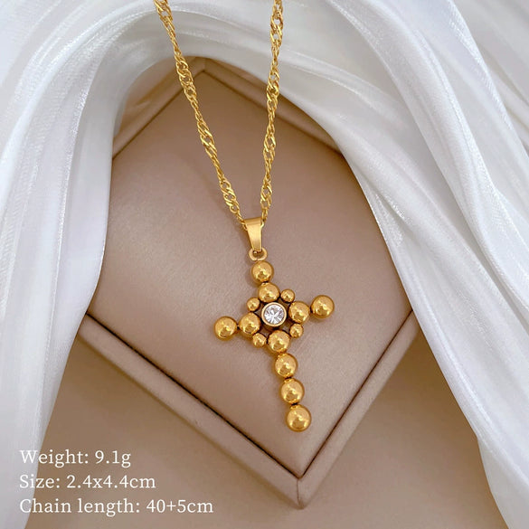 Titanium Steel Cold Necklace With Geometric Pattern Cartoon And Plant Flowers Style Electroplating Treatment Unisex