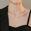 Titanium Steel Cold Necklace With Sunflower Pattern And Electroplating For Female Cartoon Style