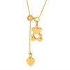 316L Stainless Steel Collarbone Necklace With Geometric Hollow Love Bear Design And Electroplating Treatment