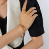 316L Stainless Steel Colorful Zircon Inlay Necklace Bracelet Suit Jewelry For Women Electroplated Elegant Style