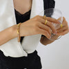 316L Stainless Steel Colorful Zircon Inlay Necklace Bracelet Suit Jewelry For Women Electroplated Elegant Style