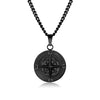 Titanium Steel Compass Pendant Necklace Punk Hiphop Style Geometric Handmade