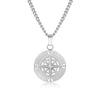 Titanium Steel Compass Pendant Necklace Punk Hiphop Style Geometric Handmade
