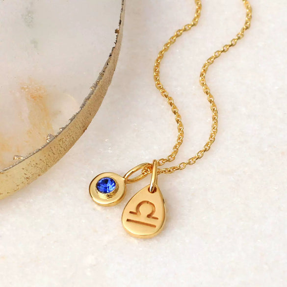 Titanium Steel Constellation Geometric Twelve Birthstone Zodiac Pendant Necklace Electroplated