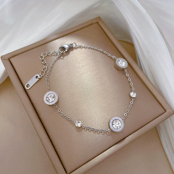 Titanium Steel Constellation Gold Inlaid Chain Bracelet For Women