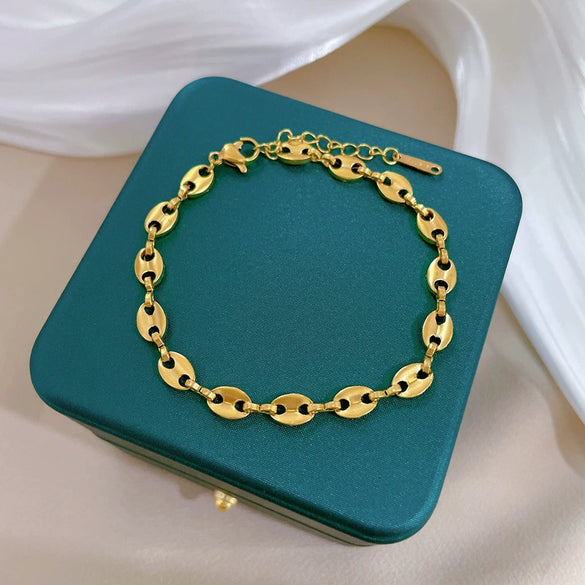 Titanium Steel Constellation Gold Inlaid Minimalistic Style Women's Bracelet