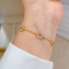 Titanium Steel Constellation Gold Inlaid Ring And Chain Bracelet For Women
