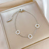 Titanium Steel Constellation Gold Inlaid Ring And Chain Bracelet For Women
