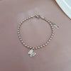 Titanium Steel Constellation Gold Inlaid Round Bead Bracelet For Women
