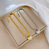 Titanium Steel Constellation Gold Inlaid Round Bead Bracelet For Women
