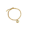 Titanium Steel Constellation Gold Inlaid Round Bead Bracelet For Women