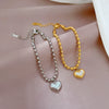Titanium Steel Constellation Gold Inlaid Round Bead Bracelet For Women