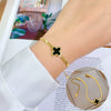 Titanium Steel Constellation Gold Inlaid Snake Chain Round Bead Bracelet For Women