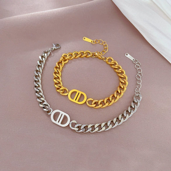 Titanium Steel Constellation Gold Inlaid Women's Bracelet