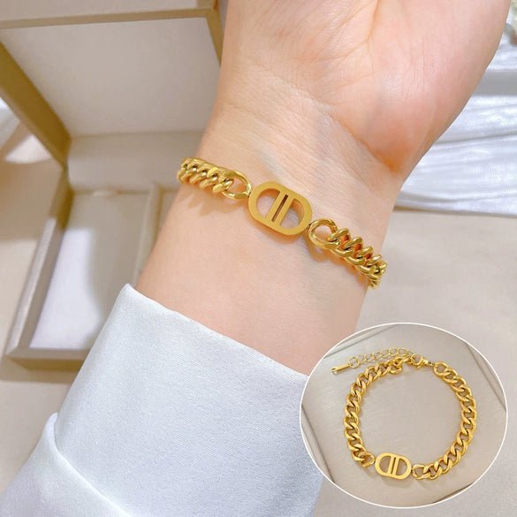 Titanium Steel Constellation Gold Inlaid Women's Bracelet