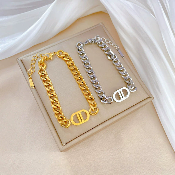 Titanium Steel Constellation Gold Inlaid Women's Bracelet