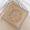 Titanium Steel Constellation Gold Inlaid Women's Hiphop Style Bracelet