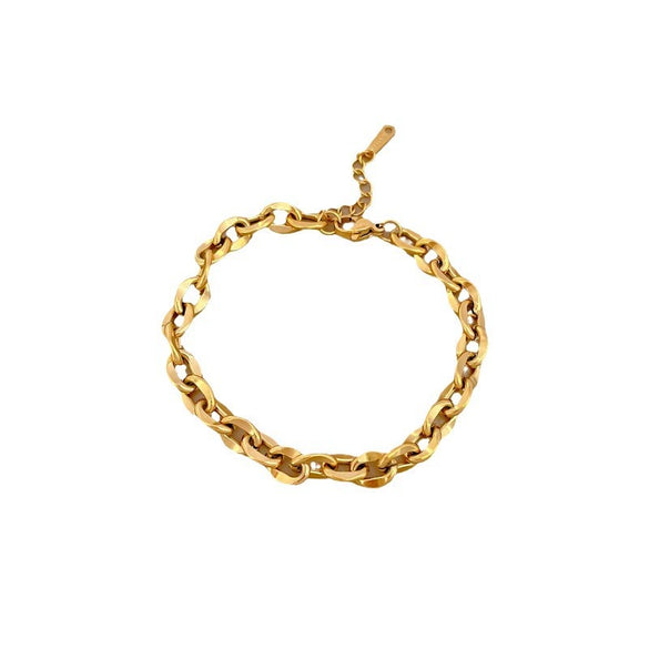 Titanium Steel Constellation Gold Inlaid Women's Hiphop Style Bracelet