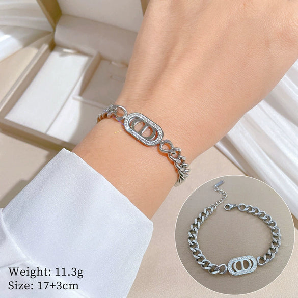Titanium Steel Constellation Gold Inlaid Women's Minimalism Chain Bracelet