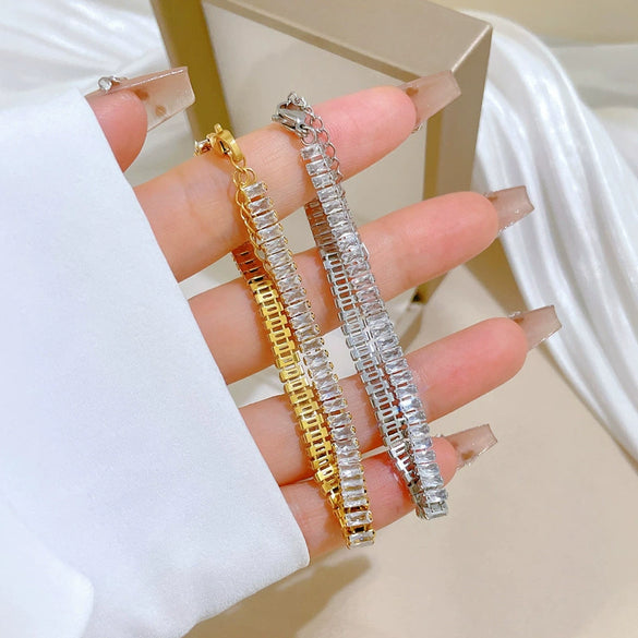 Titanium Steel Constellation Inlaid With Gold Bracelet For Women