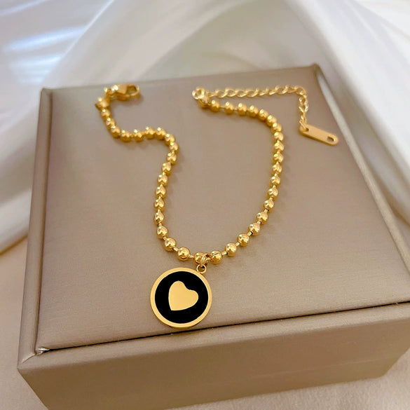 Titanium Steel Constellation Pattern Gold Inlaid Normcore Chain Bracelet Unisex