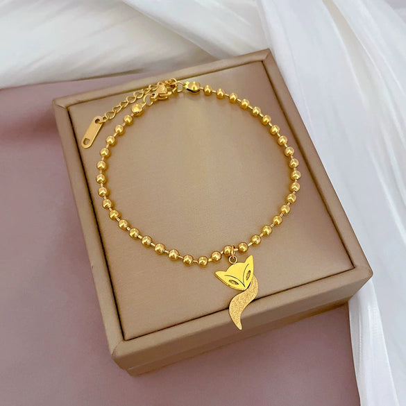 Titanium Steel Constellation Pattern Gold Inlaid Women's Fashion Bracelet