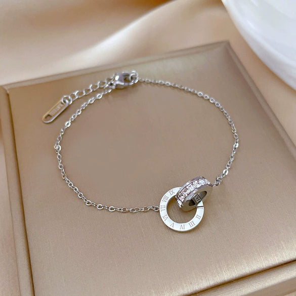 Titanium Steel Constellation Pattern Gold Inlaid Women's Fashion Bracelet