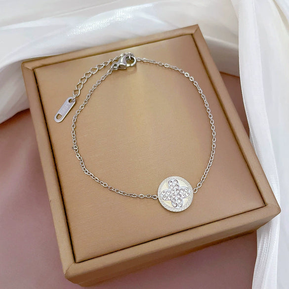 Titanium Steel Constellation Pattern Gold Inlaid Women's Fashion Bracelet