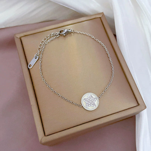 Titanium Steel Constellation Pattern Gold Inlaid Women's Fashion Bracelet