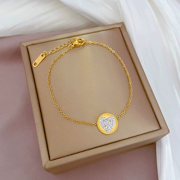 Titanium Steel Constellation Pattern Gold Inlaid Women's Fashion Bracelet