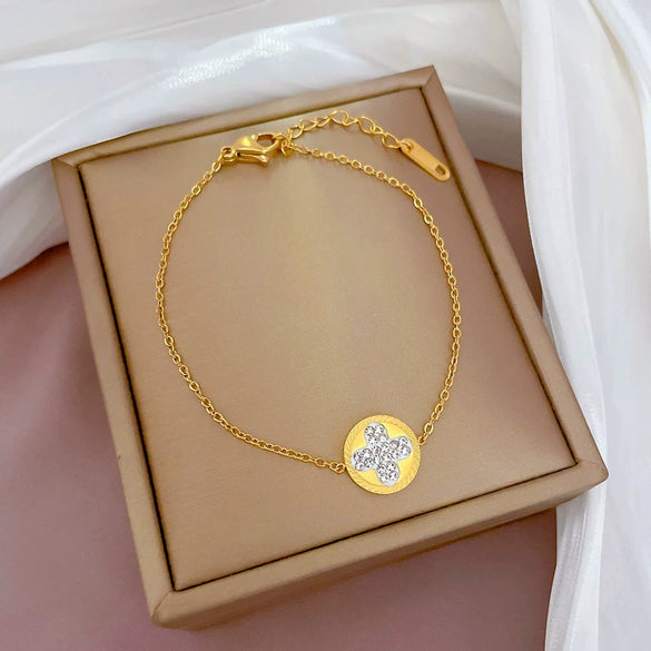 Titanium Steel Constellation Pattern Gold Inlaid Women's Fashion Bracelet