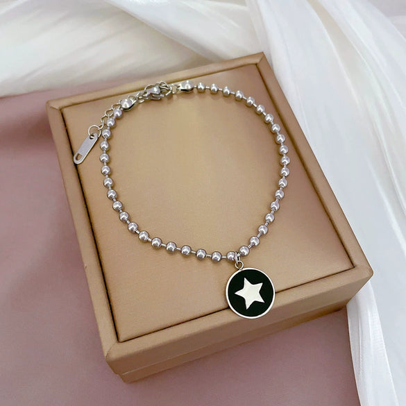 Titanium Steel Constellation Pattern Gold Inlaid Women's Fashion Bracelet