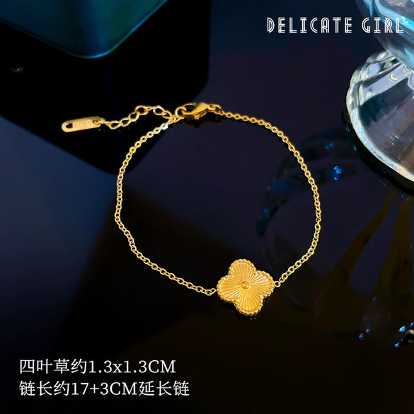 Titanium Steel Constellation Pattern Gold Inlaid Women's Fashion Bracelet