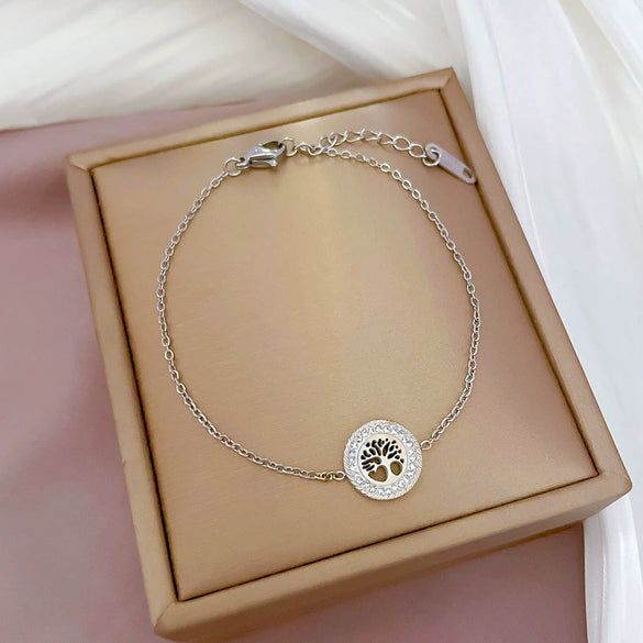 Titanium Steel Constellation Pattern Gold Inlaid Women's Fashion Bracelet