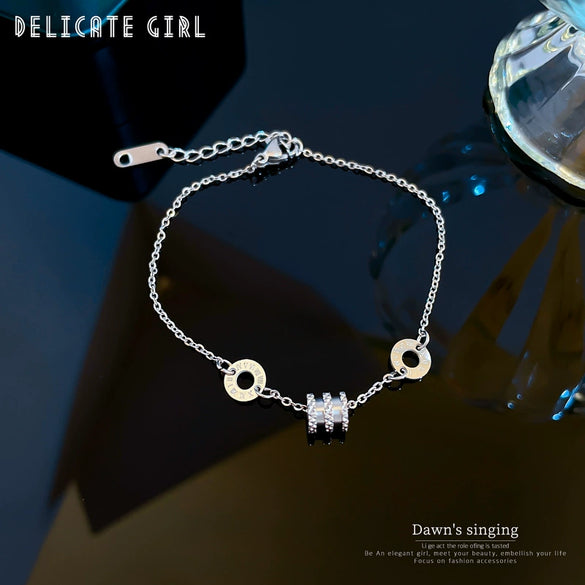 Titanium Steel Constellation Pattern Gold Inlaid Women's Fashion Bracelet