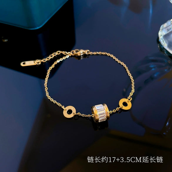 Titanium Steel Constellation Pattern Gold Inlaid Women's Fashion Bracelet