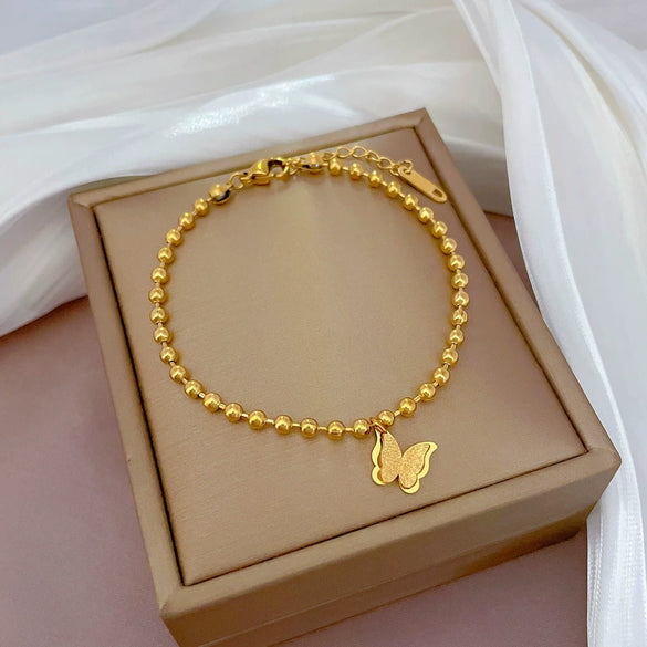 Titanium Steel Constellation Pattern Gold Inlaid Women's Fashion Bracelet