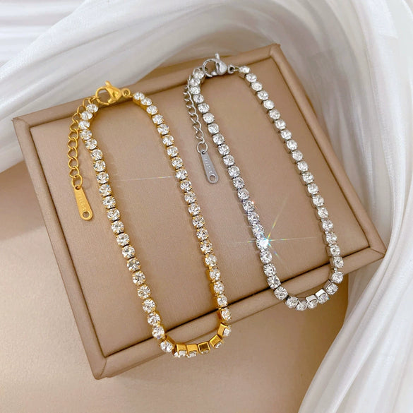 Titanium Steel Constellation Pattern Zircon Inlaid Gold Bracelet For Women And Unisex