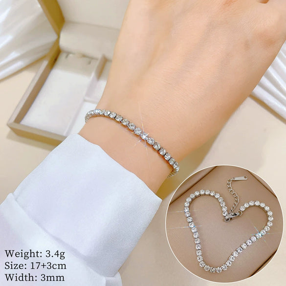 Titanium Steel Constellation Pattern Zircon Inlaid Gold Bracelet For Women And Unisex