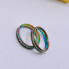 Titanium Steel Constellation Ring With Diamond Set Star Design Light Luxury Stainless Steel Jewelry For Women And Couples