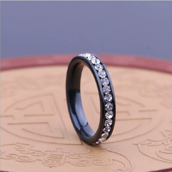 Titanium Steel Constellation Ring With Diamond Set Star Design Light Luxury Stainless Steel Jewelry For Women And Couples