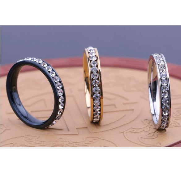 Titanium Steel Constellation Ring With Diamond Set Star Design Light Luxury Stainless Steel Jewelry For Women And Couples