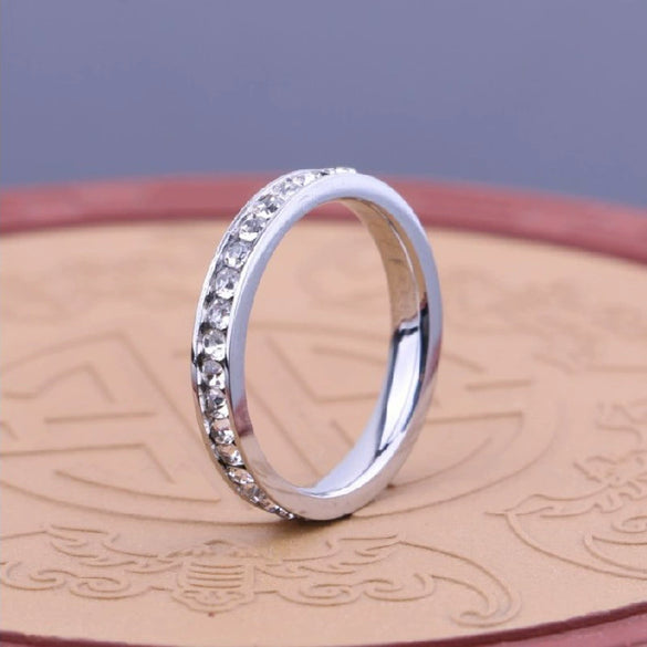 Titanium Steel Constellation Ring With Diamond Set Star Design Light Luxury Stainless Steel Jewelry For Women And Couples