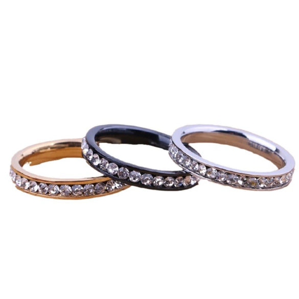 Titanium Steel Constellation Ring With Diamond Set Star Design Light Luxury Stainless Steel Jewelry For Women And Couples