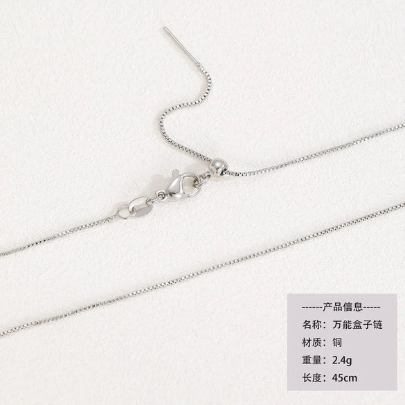 Titanium Steel Copper Cuban Link Chain Curb Chain Cable Chain Box Chain 45-50cm Necklace Chain