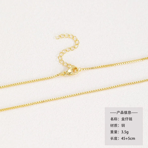 Titanium Steel Copper Cuban Link Chain Curb Chain Cable Chain Box Chain 45-50cm Necklace Chain